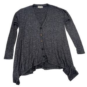 Pink Rose Grey Button Down Cardigan Sweater Women’s Size Medium